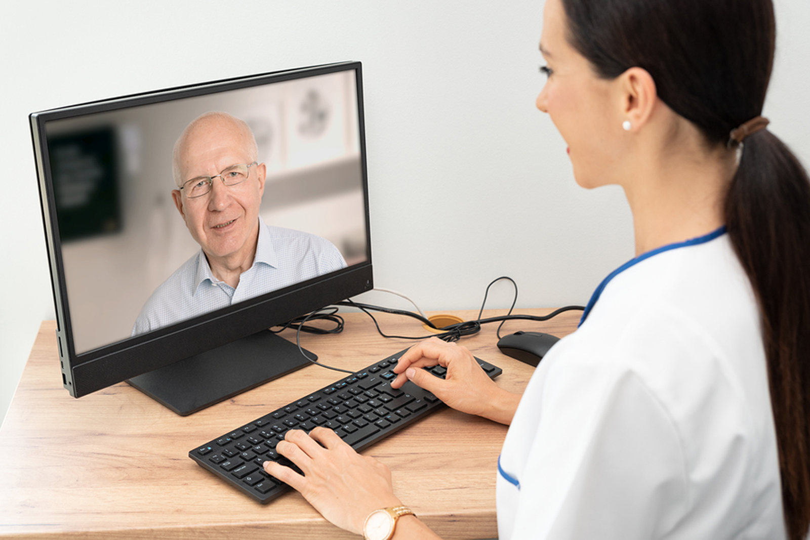 doctor talking to patient over live video